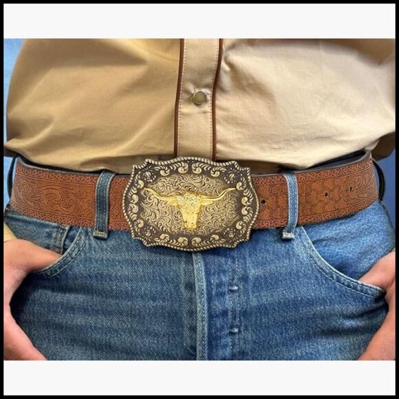 Western Cowgirl PU Leather Belt with Turquoise Oval Buckle main image 7